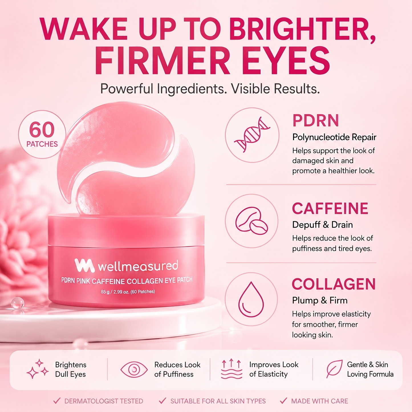 PDRN Pink Caffeine Collagen Eye Patch (60 Patches)